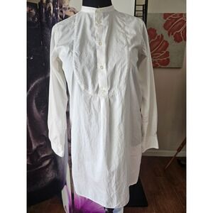 Polo‎ Ralph Lauren White Long Sleeve Band Collar Tunic Dress Women's Size 8
